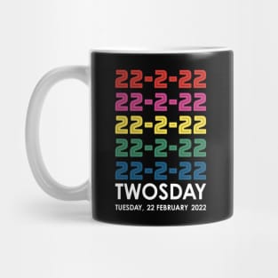 Twosday 22-2-22 Tuesday 22 February 2022 Stacked Colors Mug